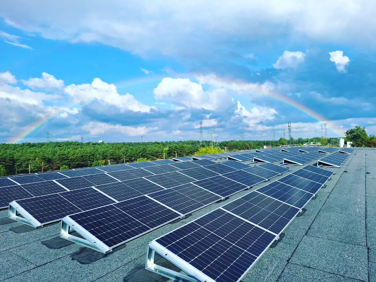 panele słoneczne na dachu